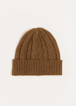 BOY Pepa London Cable Detail Knitted Hat in Brown (S-L)