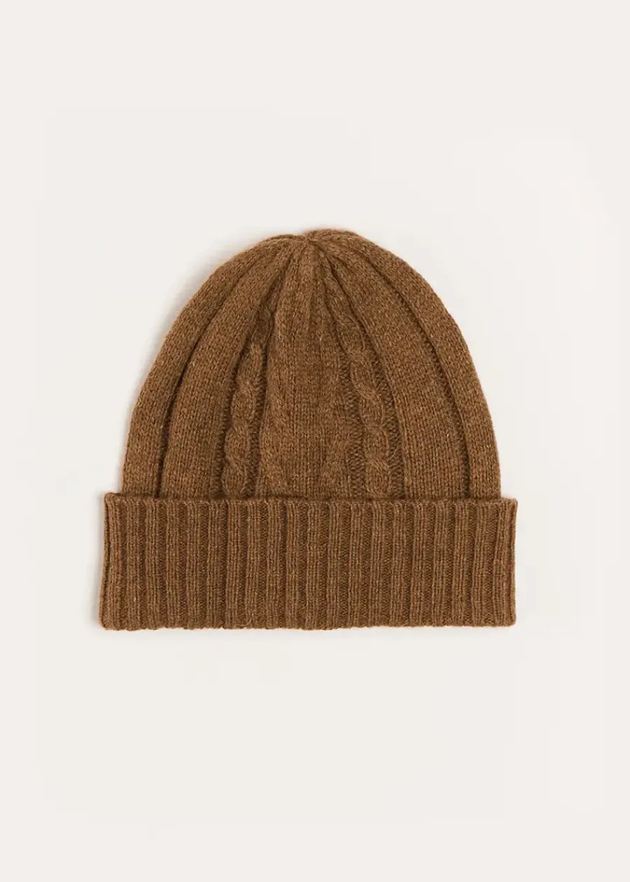BOY Pepa London Cable Detail Knitted Hat in Brown (S-L)
