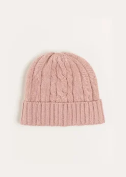 BOY Pepa London Cable Detail Knitted Hat in Pink (S-L)