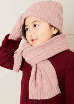 BOY Pepa London Cable Detail Knitted Hat in Pink (S-L)