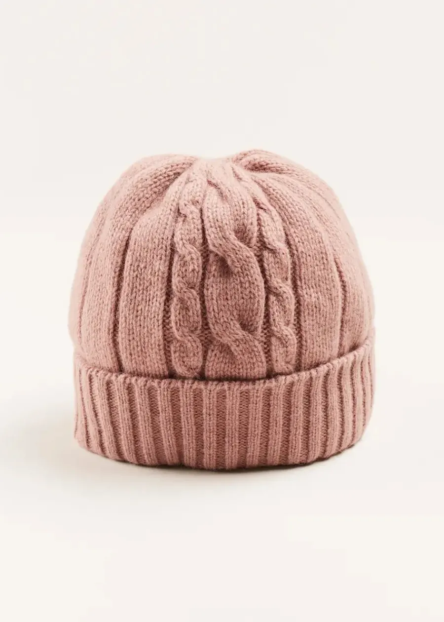 BOY Pepa London Cable Detail Knitted Hat in Pink (S-L)