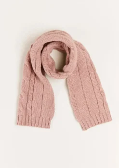 BOY Pepa London Cable Detail Knitted Scarf in Pink