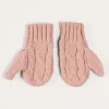 BOY Pepa London Cable Detial Knitted Mittens in Pink (S-L)