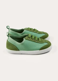 BOY Pepa London Canvas Lace Up Plimsols in Green (23-35EU)