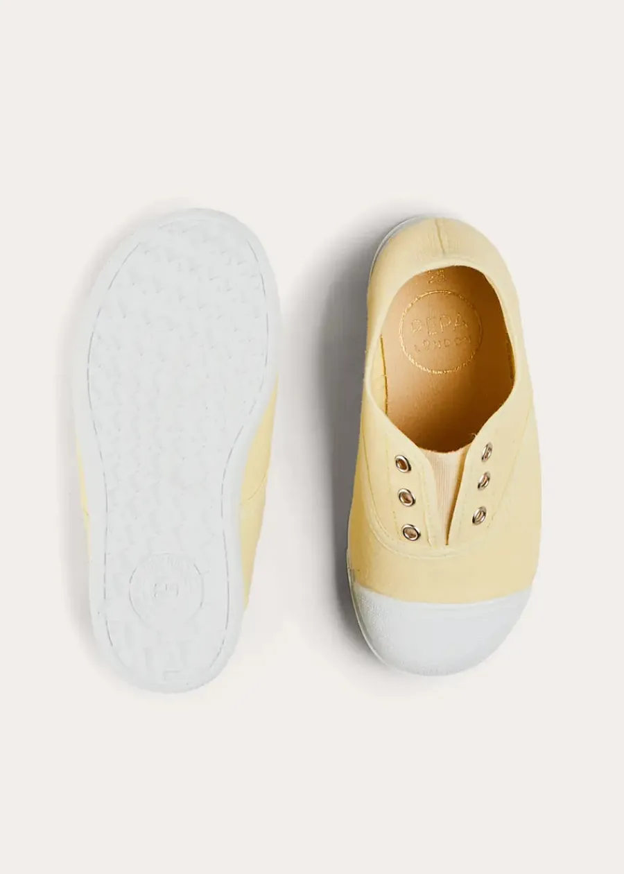 BOY Pepa London Canvas Plimsolls in Cream (20-35EU)