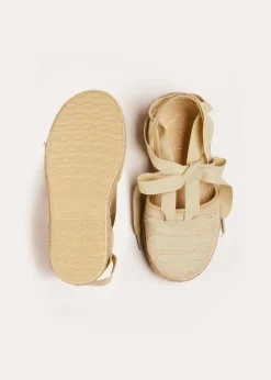 BOY Pepa London Canvas Tie Detail Espadrilles in Beige (24-34EU)