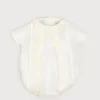 BOY Pepa London Cap Sleeve Lace Detail Romper in Ivory (3mths-2yrs)