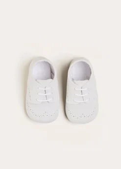 BOY Pepa London Celebration Lace-up Pram Shoes in White (17-20EU)