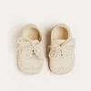 BOY Pepa London Celebration Lace-up T-Bar Pram Shoes in Beige (17-20EU)