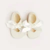 BOY Pepa London Celebration Ribbon Detail Mary Jane Pram Shoes in Beige (17-20EU)