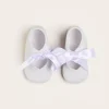 Pepa London Celebration Ribbon Detail Mary Jane Pram Shoes in White (17-20EU)