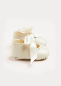 BOY Pepa London Celebration Ribbon Detail Mary Jane Pram Shoes in Beige (17-20EU)