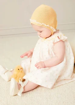BOY Pepa London Celebration Ribbon Detail Mary Jane Pram Shoes in Beige (17-20EU)