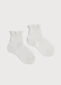 BOY Pepa London Celebration Short Socks with Ruffle- Cream (0mths-10yrs)