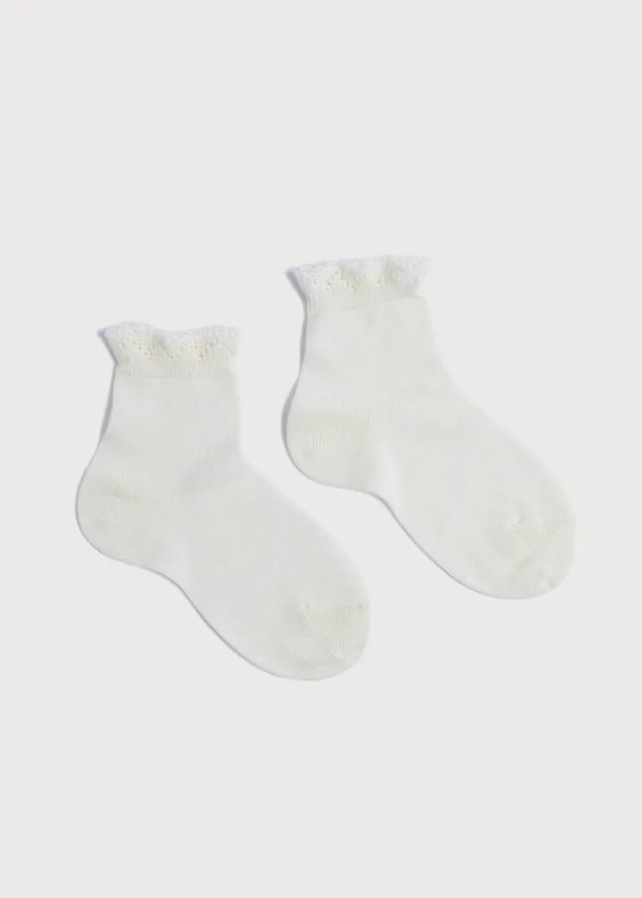 BOY Pepa London Celebration Short Socks with Ruffle- Cream (0mths-10yrs)