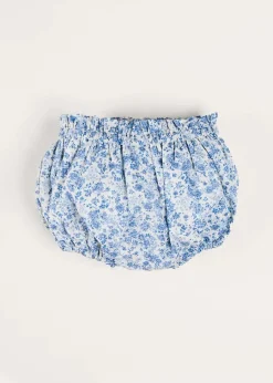 Pepa London Charlotte Floral Button Detail Bloomers in Blue (1mth-2yrs)