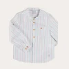 BOY Pepa London Chesham Striped Mao Collar Long Sleeve Shirt in Red (3-10yrs)