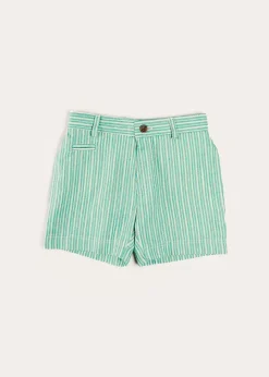 BOY Pepa London Cheyne Striped Pocket Detail Shorts in Green (4-10yrs)