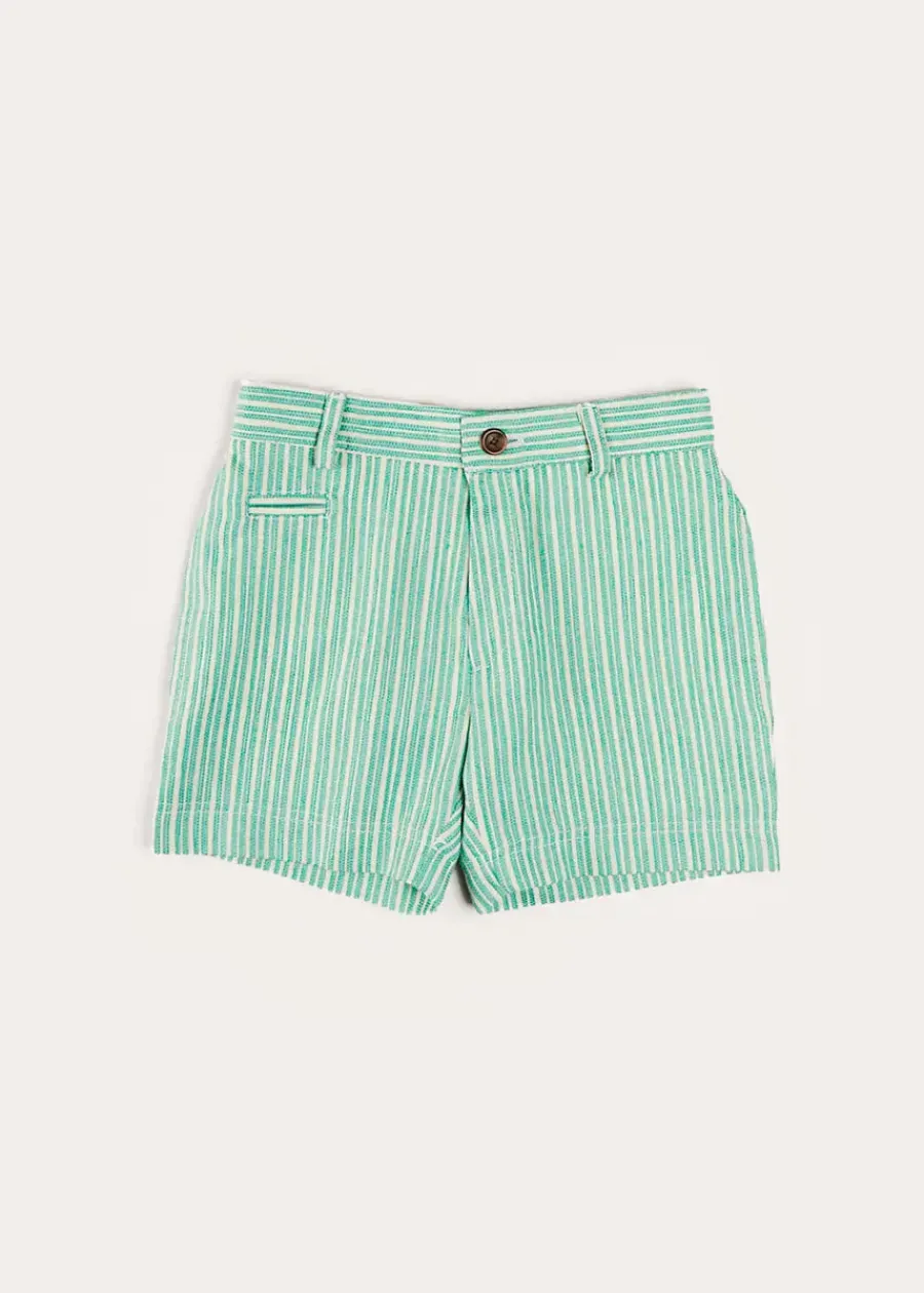 BOY Pepa London Cheyne Striped Pocket Detail Shorts in Green (4-10yrs)