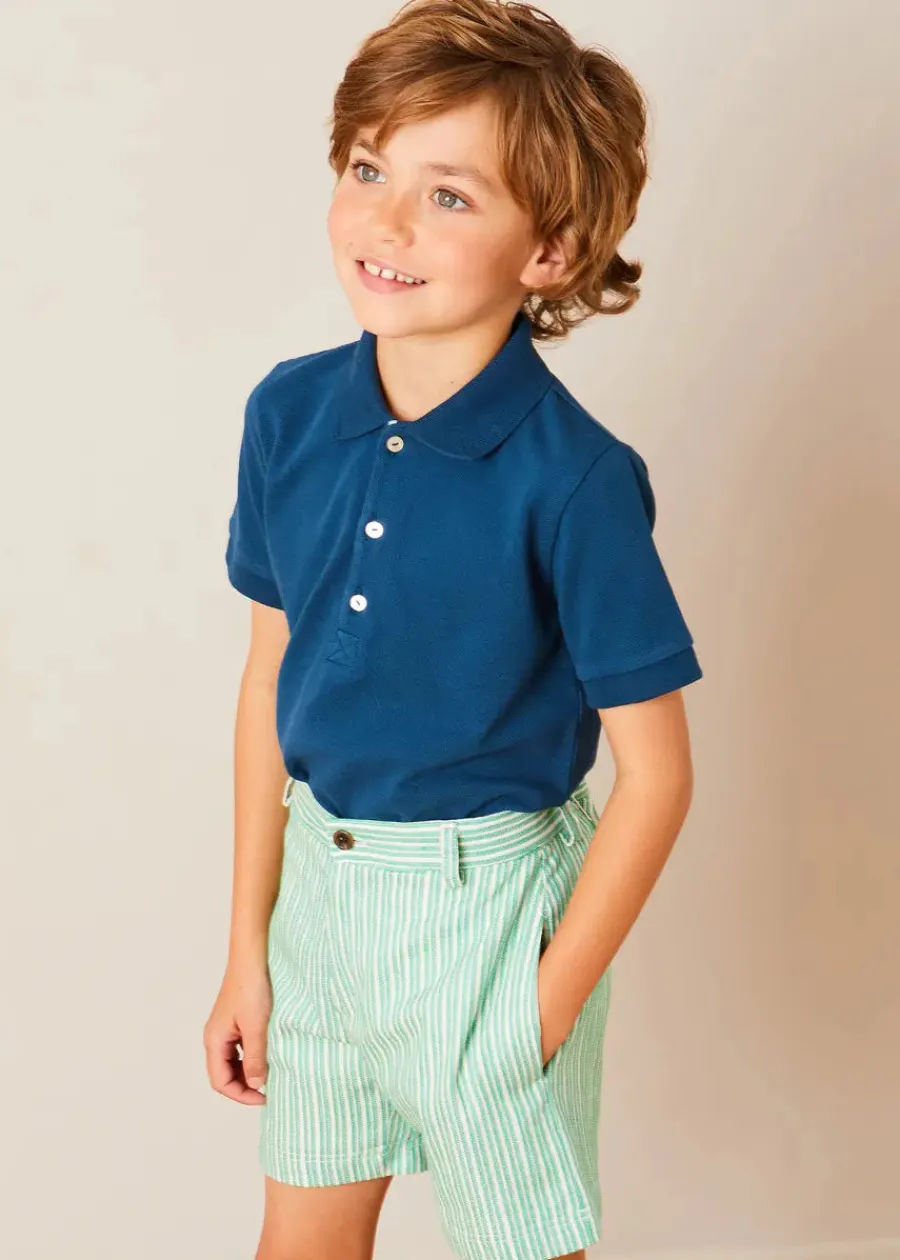 BOY Pepa London Cheyne Striped Pocket Detail Shorts in Green (4-10yrs)