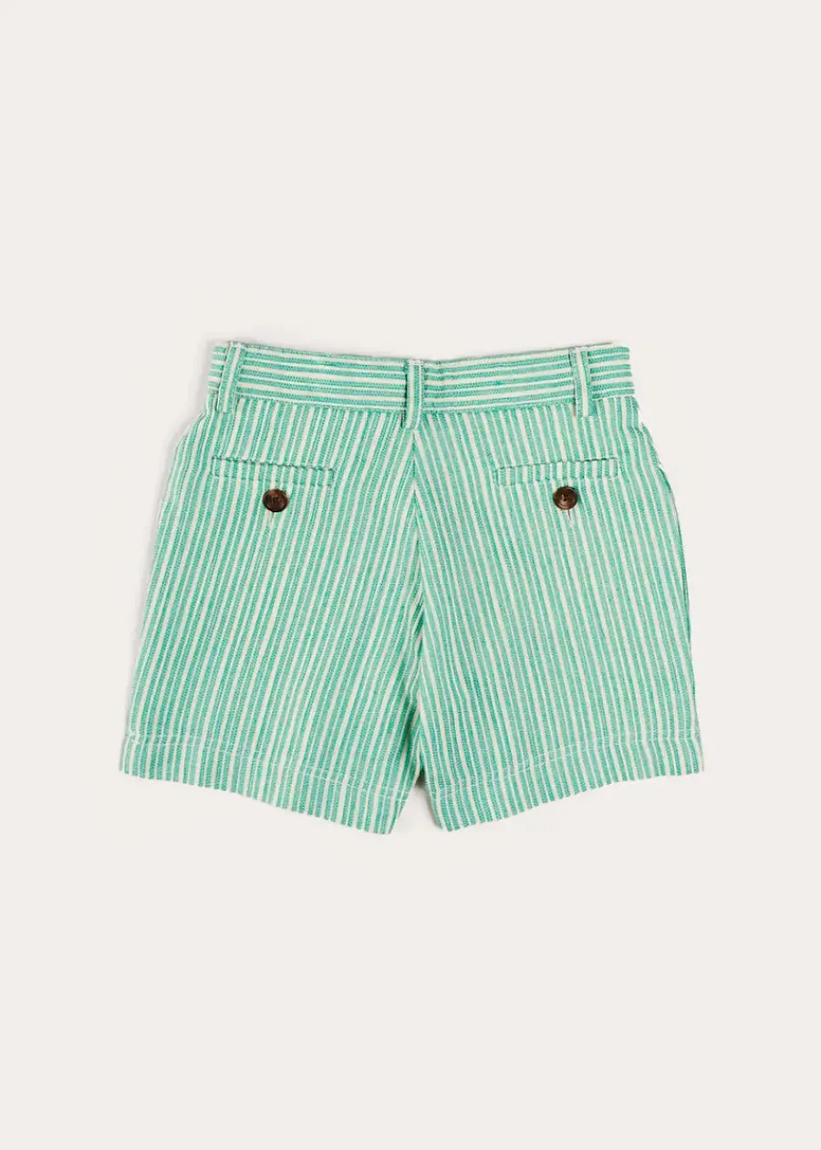 BOY Pepa London Cheyne Striped Pocket Detail Shorts in Green (4-10yrs)