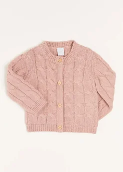 Pepa London Chunky Cable Detail Cardigan in Pink (6mths-10yrs)