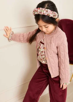 Pepa London Chunky Cable Detail Cardigan in Pink (6mths-10yrs)