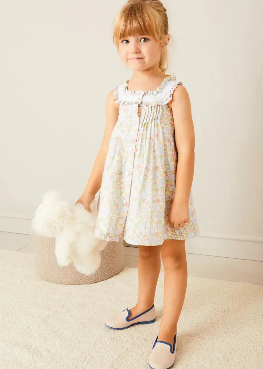 Pepa London Clara Floral Frill Trim Night Dress in Green (18mths-10yrs) | Clara Floral Bow Detail Dressing Gown in Green (18mths-10yrs) | Linen Slippers With Contrast Piping in Cream (24-35EU) | Flower Fairies of the Summer Book in White | White Teddy Bear (100% Alpaca Fur)