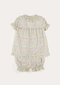 BOY Pepa London Clara Floral Ruffle Collar Short Sleeve Pyjamas in Green (18mths-10yrs)
