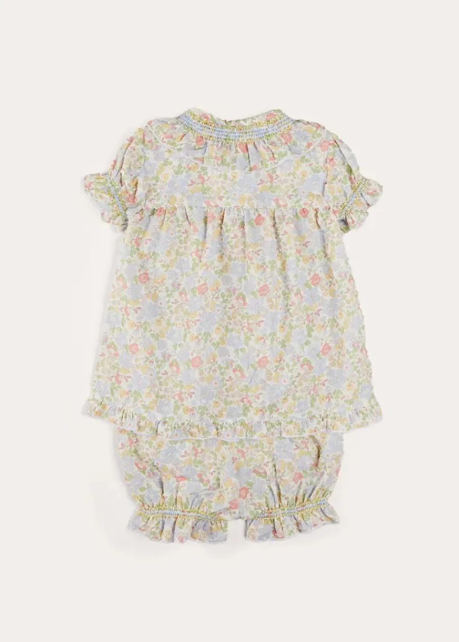 BOY Pepa London Clara Floral Ruffle Collar Short Sleeve Pyjamas in Green (18mths-10yrs)