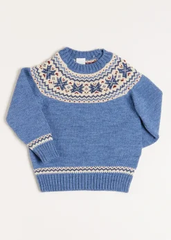 BOY Pepa London Classic Fair Isle Jumper in Blue (18mths-10yrs)
