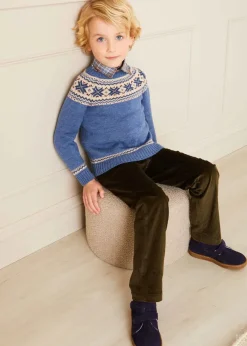 BOY Pepa London Classic Fair Isle Jumper in Blue (18mths-10yrs)