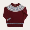 BOY Pepa London Classic Fair Isle Merino Wool Jumper in Burgundy (12mths-10yrs)