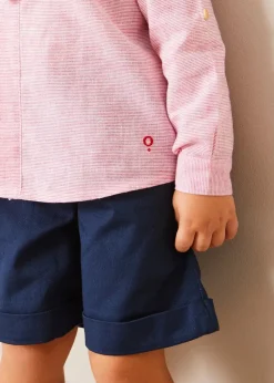 BOY Pepa London Classic Turn-up Hem Cotton Shorts in Navy (12mths-4yrs)