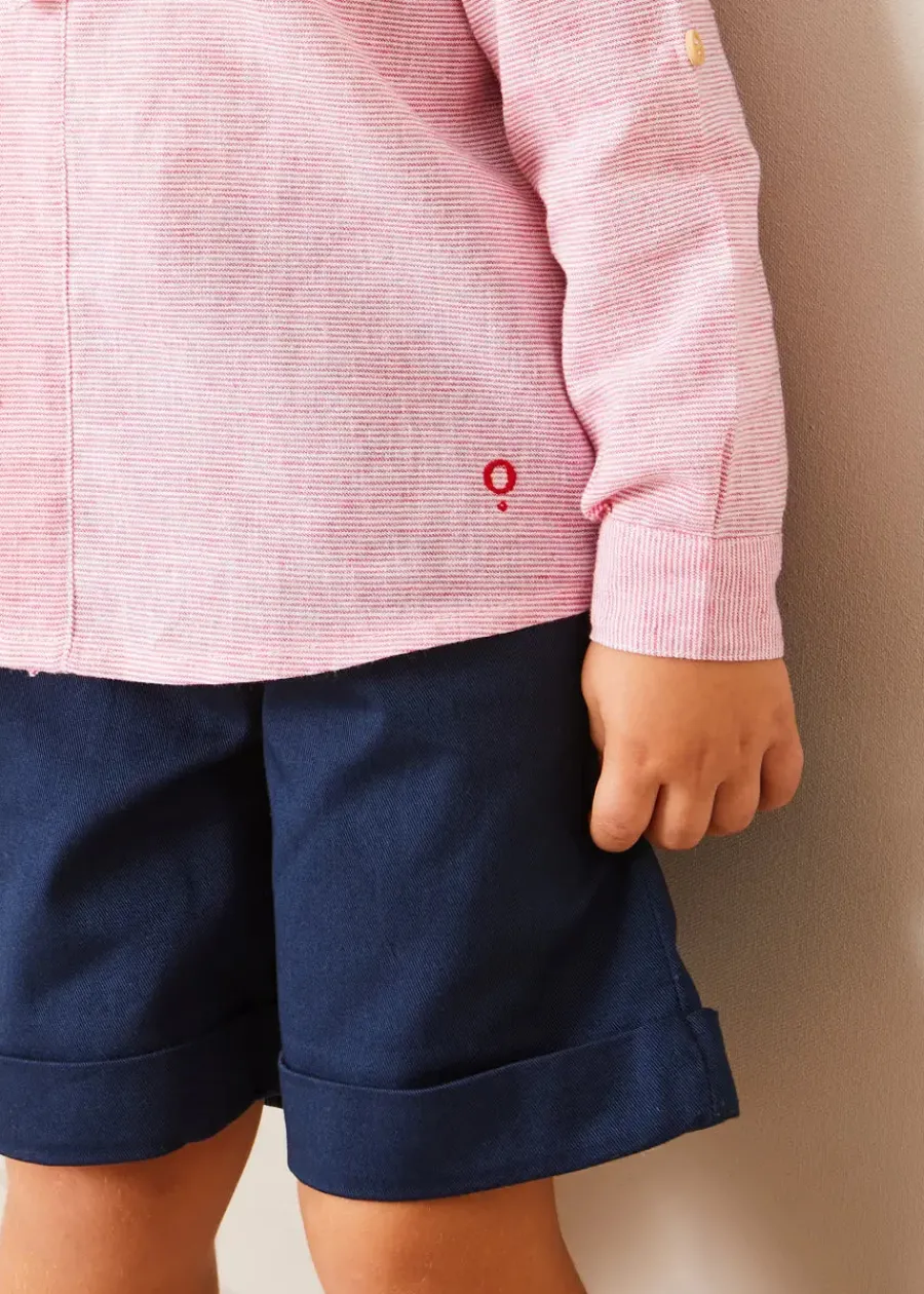 BOY Pepa London Classic Turn-up Hem Cotton Shorts in Navy (12mths-4yrs)