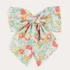 BOY Pepa London Clementine Floral Long Bow Hair Clip in Coral
