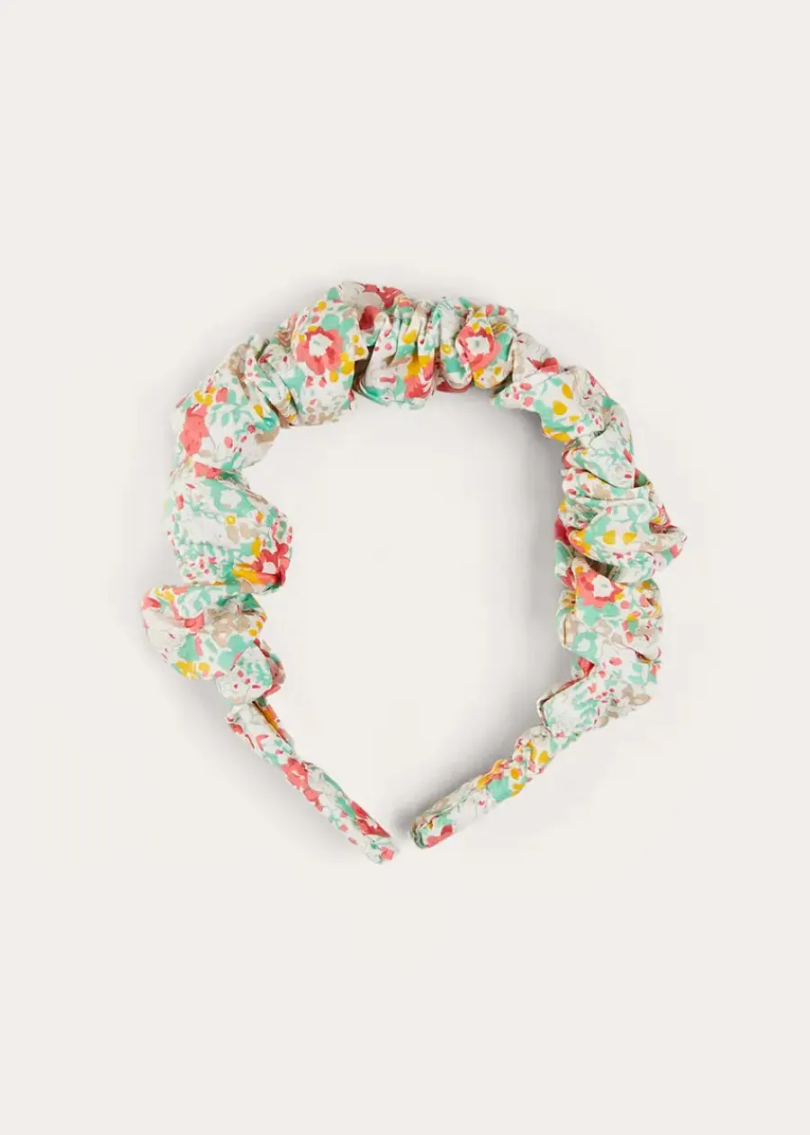 BOY Pepa London Clementine Floral Scrunchie Hairband in Coral