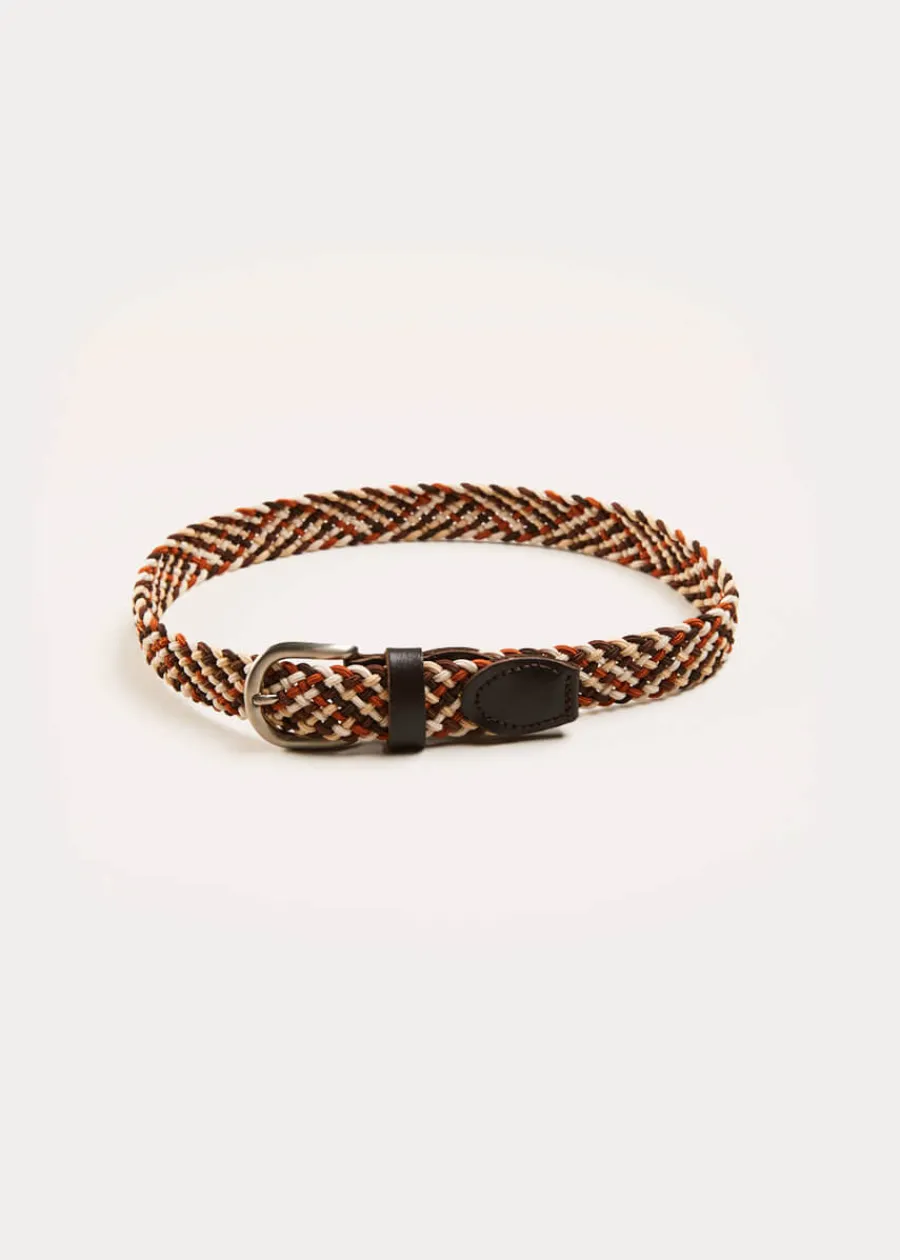 BOY Pepa London Contrast Leather Braided Belt in Brown (XS-S)
