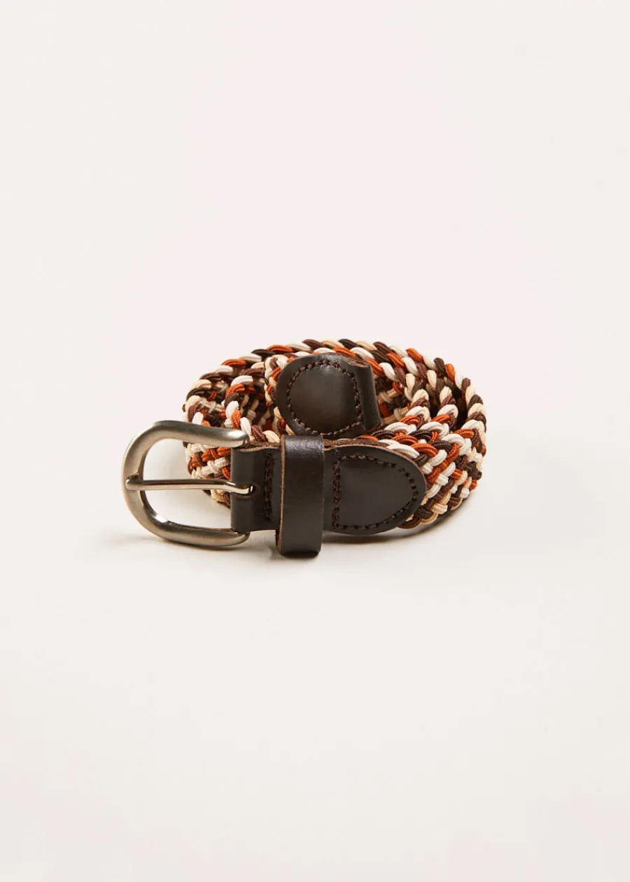 BOY Pepa London Contrast Leather Braided Belt in Brown (XS-S)