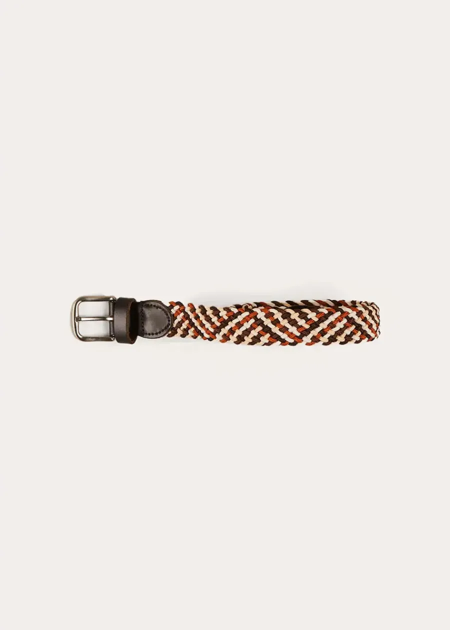 BOY Pepa London Contrast Leather Braided Belt in Brown (XS-S)