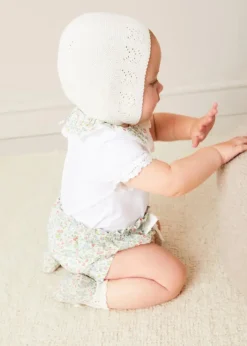 Pepa London Cordelia Embroidered Double Collar Bodysuit in Pink Made with Liberty Fabric (1m-3yrs)
