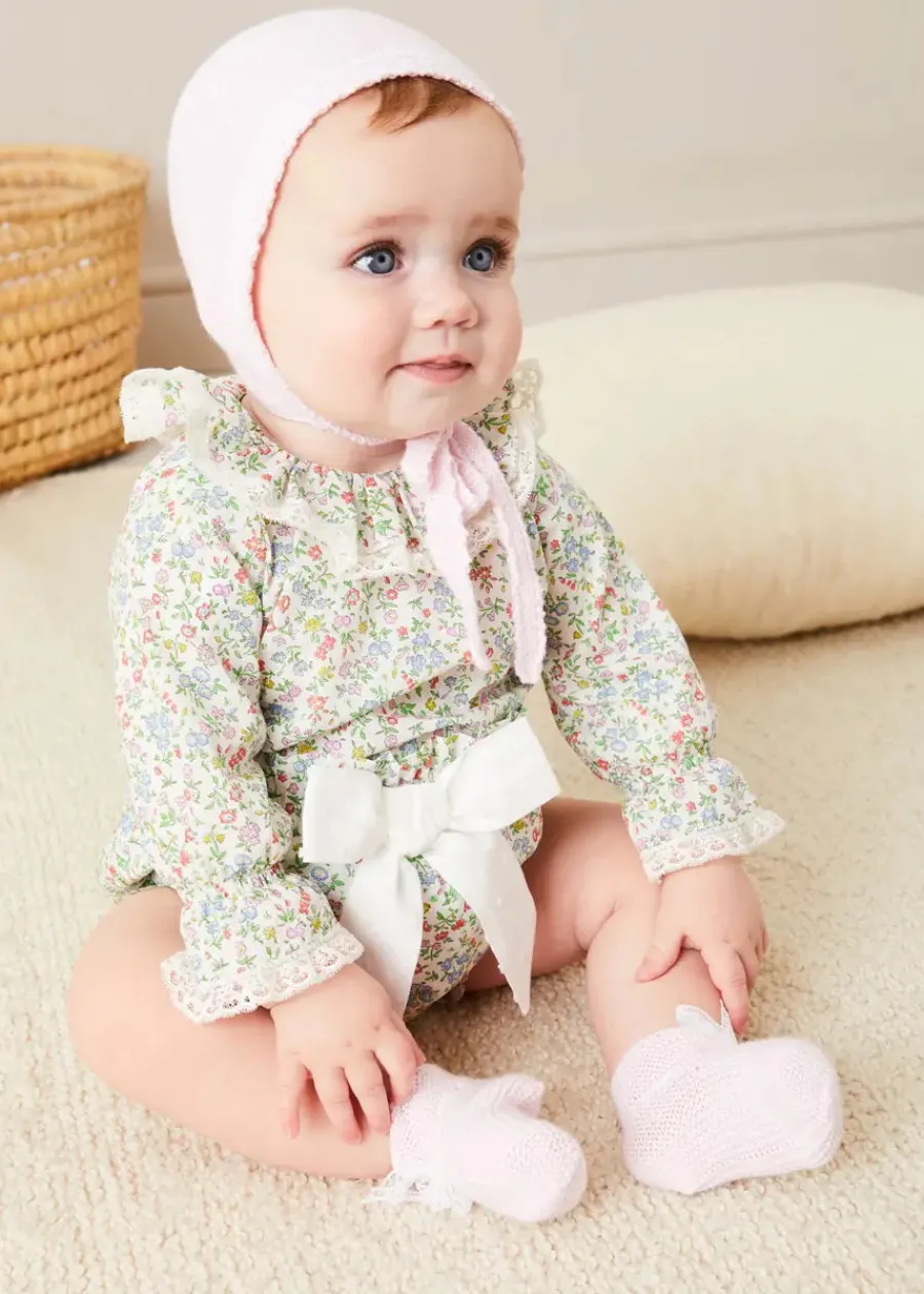 Pepa London Cordelia Floral Long Sleeve Blouse in Pink Made with Liberty Fabric (1-12m)