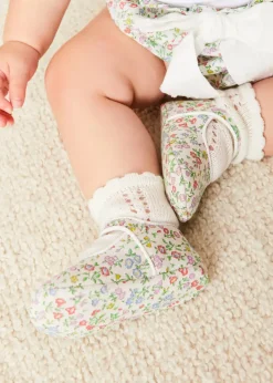 BOY Pepa London Cordelia Liberty Floral Mary Jane Pram Shoes in Pink (17-20EU)