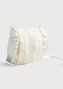 BOY Pepa London Cream Lace Christening Bonnet with Frill (3mths-2yrs)