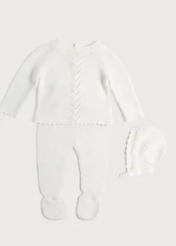 BOY Pepa London Delicate Ivory Lace Cotton Set (1-12mths)