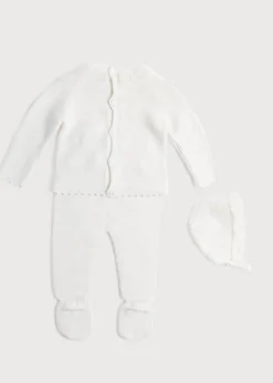 BOY Pepa London Delicate Ivory Lace Cotton Set (1-12mths)