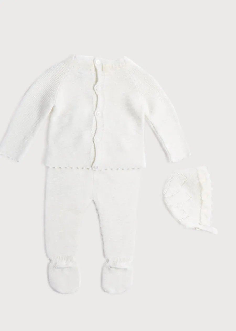 BOY Pepa London Delicate Ivory Lace Cotton Set (1-12mths)