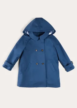 BOY Pepa London Double Breasted Coat With Detachable Hood in Blue (18mths-10yrs)