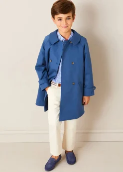 BOY Pepa London Double Breasted Coat With Detachable Hood in Blue (18mths-10yrs)