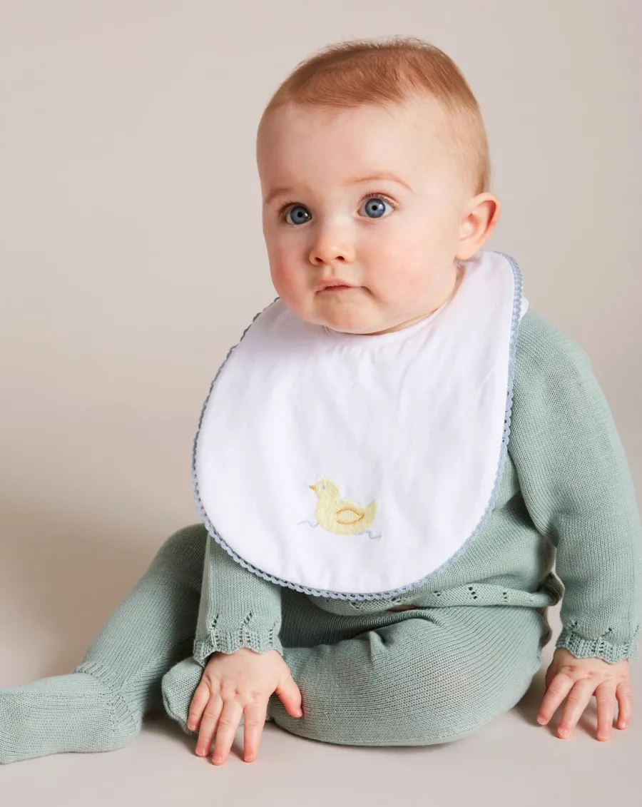 BOY Pepa London Duck Embroidered Cotton Bib